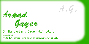 arpad gayer business card